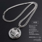 ステンレス ロケットネックレス HIPHOP ダブル喜平チェーンネックレス ロケットペンダント クラウンネックレス 写真 記念 思い出 50cm 60cm ゴールドネックレス 18KGP シルバー 王冠 6面カット メンズ 男性 金属アレルギー対応