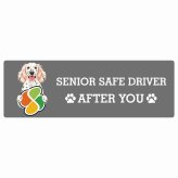 カーサイン 高齢者マーク SENIOR SAFE DRIVER イングリッシュセター ステッカー シール 長方形 20x6.7cm 肉球 日本製 車
