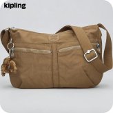 キプリング ショルダーバッグ レディース ブランド Kipling イゼラ ロゴ ワンポイント 無地 K02144-1NA Smooth Khaki