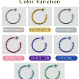 ピアス チタン フープ ハーフ 大ぶり 純チタン 幅2mm×直径30mm 全8色 アレルギー対応 医療用 日本製 おすすめ メンズ レディース 片耳 1個 かわいい カラフル