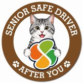 カーサイン 高齢者マーク SENIOR SAFE DRIVER サバ白 マグネット 強力 直径13cm 肉球 日本製 車 ステッカー