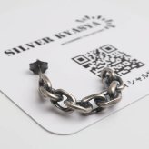 シルバー925 チェーンピアス アンティークピアス アズキ フープ シルバー スタッド 大きめ カーブ 片耳1点 メンズ 男性 金属アレルギー対応 イヤリング