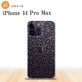 iPhone14 ProMax iPhone14 Pro Max スマホケース 背面ケースソフトケース 唐草 クリア 黒 2022年 9月発売 nk-i14pm-tp1126