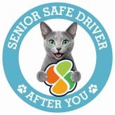 カーサイン 高齢者マーク SENIOR SAFE DRIVER ロシアンブルー ステッカー シール 直径13cm 肉球 日本製 車