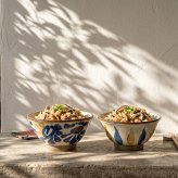 染付3寸皿 10cm｜仁王窯 やちむん 沖縄 壺屋焼｜プレート 小皿 豆皿｜唐草 十草｜薬味皿 しょうゆ皿｜おしゃれ かわいい｜北欧 韓国 台湾風 カフェ風｜ギフト 新生活 プレゼント｜モダン ナチュラル