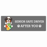 カーサイン 高齢者マーク SENIOR SAFE DRIVER セントバーナード ステッカー シール 長方形 15x5cm 肉球 日本製 車