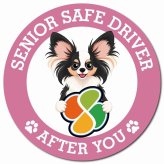 カーサイン 高齢者マーク SENIOR SAFE DRIVER パピヨン マグネット 強力 直径13cm 肉球 日本製 車 ステッカー