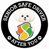 カーサイン 高齢者マーク SENIOR SAFE DRIVER ビションプー ステッカー シール 直径13cm 肉球 日本製 車