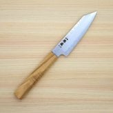 ステンレス切付ペティナイフ　125mm 銀三 梨地仕上げ オリーブ八角柄 日本製 徳蔵刃物 【TOKUZO KNIVES】 JAPAN Kitchen Knives 包丁 切れ味 家庭用 万能 錆に強い 両刃 プレゼント ギフト 贈り物 一生モノ