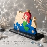国産ヒノキの童話シリーズ｜人魚姫の木製組み木｜台座付き・アクリル絵の具仕上げ｜木製インテリア・贈り物