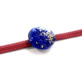 「金粉入り」東京切子帯留め　瑞光菊　～ずいこうぎく～　青