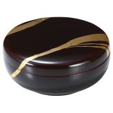 純金箔工芸 溜塗 金彩 夏目菓子器 ギフト 蒔絵 漆器 国産 溜塗り 菓子器 金沢漆器 高級【沖縄県・離島 配送不可】