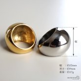 ステンレス ぷっくり ワイドリング 2カラー 18KGP ゴールド gold シルバー 太幅 大ぶり レディース 女性 指輪 金属アレルギー対応