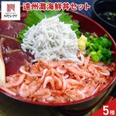 遠州灘の恵みセット 海鮮丼の具 魚介 詰め合わせ 5種入 海鮮惣菜 冷凍 鮪 鰹 桜えび ねぎとろ しらす【沖縄県・離島 配送不可】