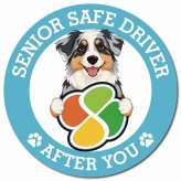 カーサイン 高齢者マーク SENIOR SAFE DRIVER オーストラリアンシェパード マグネット 強力 直径13cm 肉球 日本製 車 ステッカー