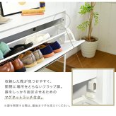収納家具 ラック 下駄箱 鏡付き 薄型 玄関収納 ミラー付き 靴箱 シューズ シューズボックス フラップ扉 幅 90 奥行き 30 高さ