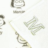 スヌーピー イニシャルミニタオル (M) アイボリー ハンカチ SNOOPY