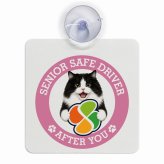 カーサイン 高齢者マーク SENIOR SAFE DRIVER キムリック 車内用 吸盤タイプ 収れん火災防止タイプ 肉球 日本製 車 ステッカー