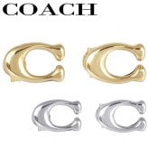 コーチ ピアス シグネチャー 女性 レディース ゴールド シルバー COACH 選べる2カラー 【369816GLD710 369816RHO030】 ジュエリー アクセサリー 【ラッピング無料 誕生日 お祝い プレゼント ギフト 贈り物】