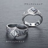 ペアリング 2本セット ハワイアンジュエリー リング 刻印 無料 誕生石入れ可 指輪 ホワイトジルコニア ブラックジルコニア 6号～29号 シルバー925 ギフト対応可 大きいサイズ ハワイアンジュエリーリング カップル 夫婦 ハロウィン 【品番：SR601-SR602P】