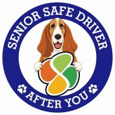 カーサイン 高齢者マーク SENIOR SAFE DRIVER バセットハウンド ステッカー シール 直径13cm 肉球 日本製 車