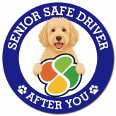 カーサイン 高齢者マーク SENIOR SAFE DRIVER ラブラドゥードル マグネット 強力 直径13cm 肉球 日本製 車 ステッカー