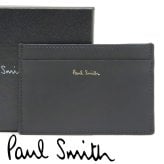 ポールスミス カードケース Paul Smith 名刺入れ カード入れ パスケース メンズ レザー ブラック マルチストライプ M1A-4768-DMULTI 79 【ラッピング無料 誕生日 お祝い プレゼント ギフト 贈り物】 送料無料