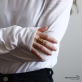 ステンレス ニュアンスリング ごつめ 不規則 メタルリング オープンリング ワイドリング ゴールド シルバー 指輪 太め 大きめ 存在感 お洒落 幾何学 歪み 個性的 プチプラ レディース 女性 金属アレルギー対応