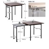 伸縮スライド式ダイニングテーブル正方形 伸縮スライド式 ダイニングテーブル 正方形 家具 キッチン リビング モダン 木製 コンパクト 空間 レンタル インテリア 家庭 ワンルーム 収納 機能 幅75～125cm奥行75cm高さ72cm 新生活