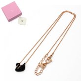 SWAROVSKI スワロフスキー ネックレス 5204133 Swan アクセサリー ブラック ローズゴールド