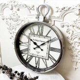 収納家具 ラック モダン 壁掛時計(RD) シルバー 銀色