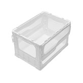 【レビュー投稿で保証120日】折りたたみ コンテナボックス 50L 蓋付き 耐荷重96kg 大容量 収納ボックス 取っ手付き クリア ホワイト 