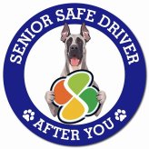 カーサイン 高齢者マーク SENIOR SAFE DRIVER グレートデン マグネット 強力 直径13cm 肉球 日本製 車 ステッカー