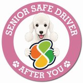 カーサイン 高齢者マーク SENIOR SAFE DRIVER ベドリントンテリア マグネット 強力 直径13cm 肉球 日本製 車 ステッカー