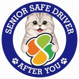 カーサイン 高齢者マーク SENIOR SAFE DRIVER スコティッシュフォールド ステッカー シール 直径13cm 肉球 日本製 車