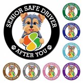 カーサイン 高齢者マーク SENIOR SAFE DRIVER ヨークシャーテリア マグネット 強力 直径13cm 肉球 日本製 車 ステッカー