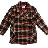 DUCKBILL（ダックビル）タータンチェックのツイードコート 英国調タータンチェック＋ダブルボタンのハーフコート 女の子100-140cm