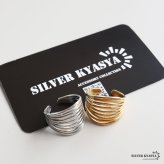 ステンレス 多重ラインリング ごつめ 不規則 ニュアンスリング メタルリング オープンリング ワイドリング ゴールド シルバー 指輪 太め 大きめ 存在感 お洒落 幾何学 個性的 プチプラ レディース 女性 金属アレルギー対応