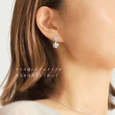 ハワイアンジュエリー プルメリア ピアス ジルコニア シルバー925 ロジウムコーティング キャッチ メール便 20G ゲージ 彼女 妻 女性 レディース 誕生日 プレゼント ハロウィン 【品番：SE56038】