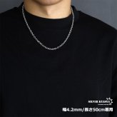 ステンレス あずきチェーンネックレス 4面カット シルバー 銀 重量感 シルバーネックレス 太め 細め 幅9タイプ 切れにくい 錆びにくい 金属アレルギー対応