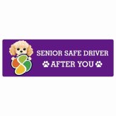カーサイン 高齢者マーク SENIOR SAFE DRIVER コッカプー ステッカー シール 長方形 15x5cm 肉球 日本製 車