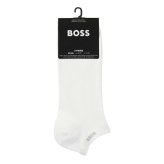 ヒューゴ・ボス HUGO BOSS ソックス アンクル丈 2足組 セット ロゴ コットン混紡 ストレッチ ギフト 靴下 50469849 100 メンズ ホワイト