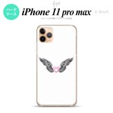 iPhone11ProMax iPhone11pro max スマホケース ハードケース 黒翼 ハート 白 ピンク メンズ レディース nk-i11pm-469