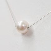 ［pearl210］9mm - 9.5mm 1粒 ネックレス シリコン式 スルーネックレス ホワイトピンク あこや真珠 天草 熊本 日本産