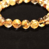 天然石ブレスレット【手元を華やかに彩る】8mm 太陽放射ルチルクォーツ 艶感 一点物【GHB193】浄化発送 京海堂