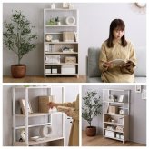 キャビネット さわやかなマルチキャビネット 幅60cm シェルフ 収納 キッチン 収納棚 本棚 ディスプレイ フルオープン 可動棚 スリム 木目調 アイアン ナチュラル おしゃれ 新生活