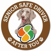 カーサイン 高齢者マーク SENIOR SAFE DRIVER ワイマラナー マグネット 強力 直径13cm 肉球 日本製 車 ステッカー