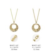 ゴールド ネックレス ハワイアンジュエリー ネックレス ゴールド ペアネックレス 2本セット 刻印 無料 誕生石入れ可 14K K14ゴールド 14k k14カットあずきチェーン太1.4mm 2本セット カップル 夫婦 プレゼント ハロウィン 【品番：CG-GP120P-CH1020】