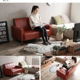 ソファ 座椅子 ー 2人掛け 2P 二人掛け 北欧 おしゃれ コンパクト 省スペース I字 韓国 インテリア 幅110cm ロー I字型 sofa 合皮 レザー 皮 革