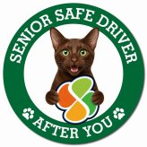 カーサイン 高齢者マーク SENIOR SAFE DRIVER ハバナブラウン マグネット 強力 直径13cm 肉球 日本製 車 ステッカー